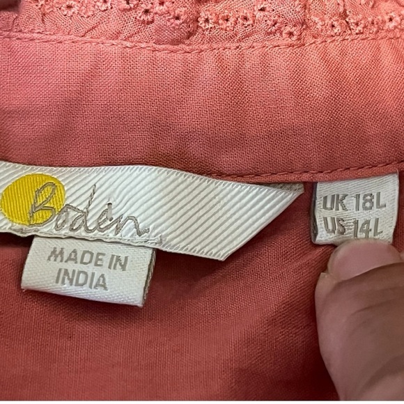 Boden Coral Broderie Lace-Trimmed Dress Size 14L - Picture 6 of 17
